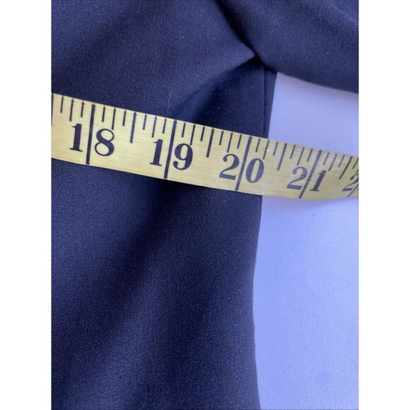 Vintage Larry Levine Snap Front Blazer Womens 14 Black Stretch Career Minimalist - Picture 9 of 11